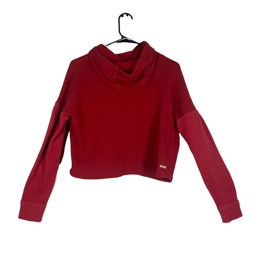 Alala Aspen Cropped Fleece Hoodie Ruby Red S
